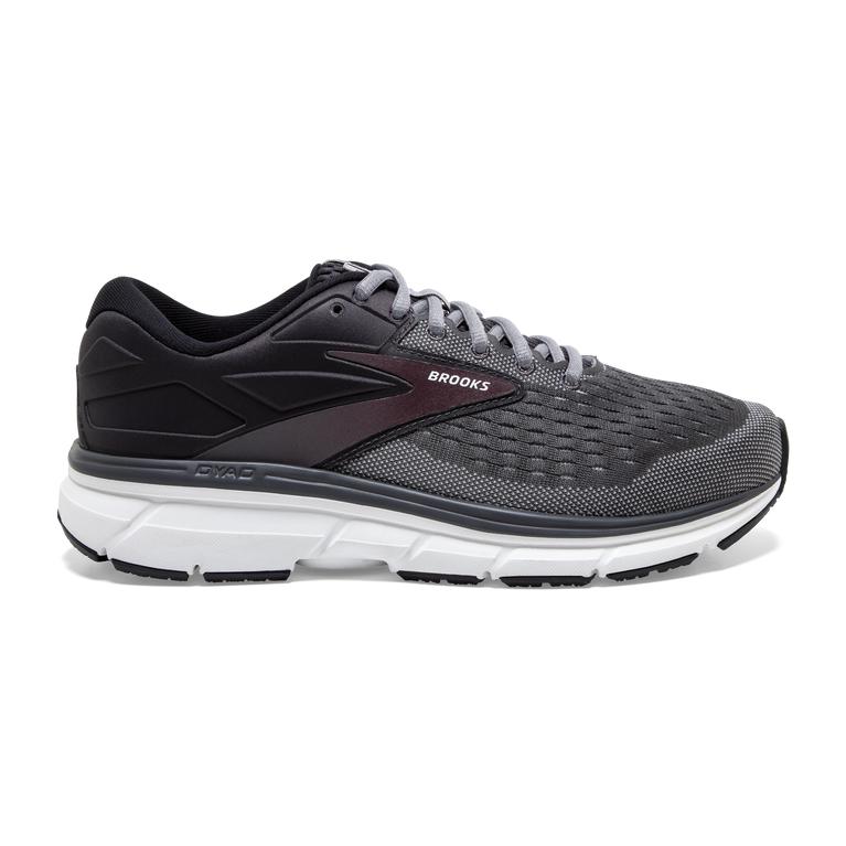 Brooks Men's Dyad 11 Road Running Shoes - Black/Blackened Pearl/Alloy/Red (OUFP91706)